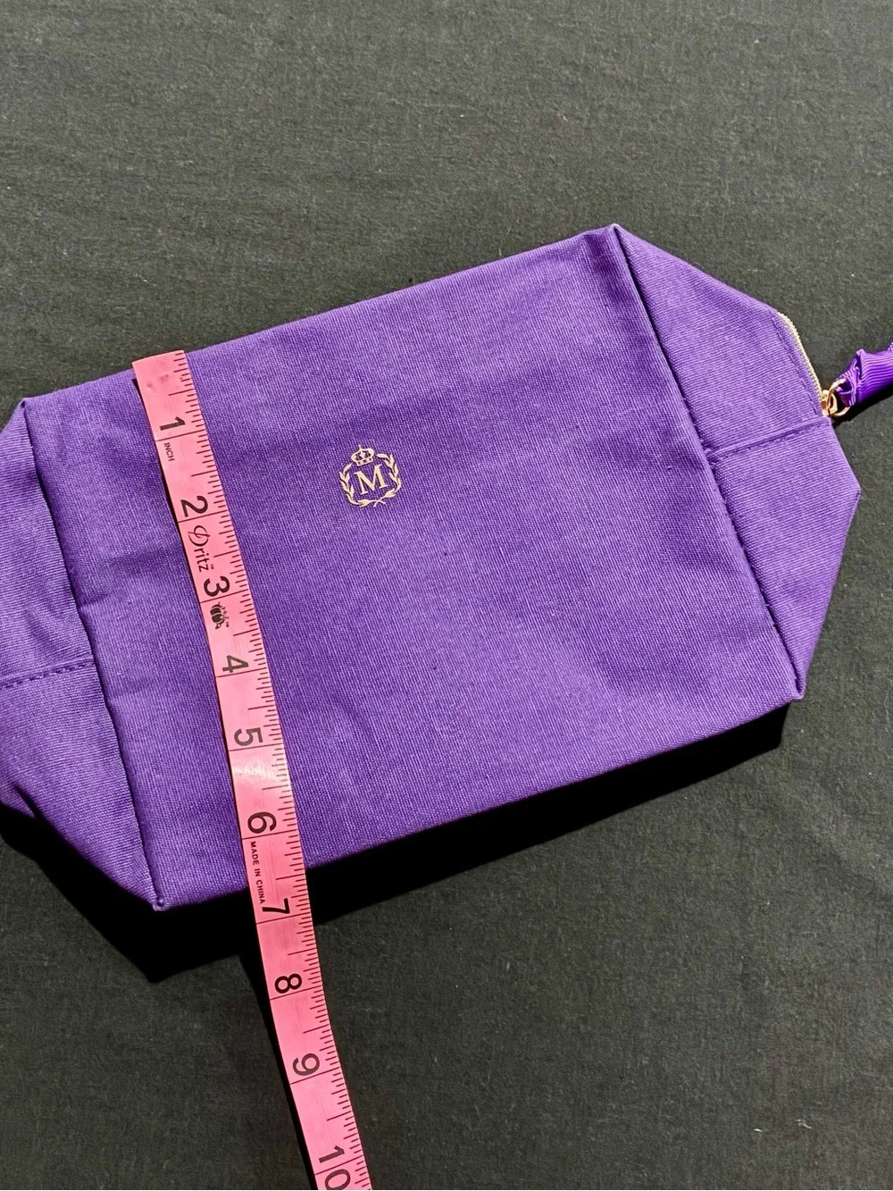 Molinard Parfums Purple Cosmetic Bag with Gold Crest